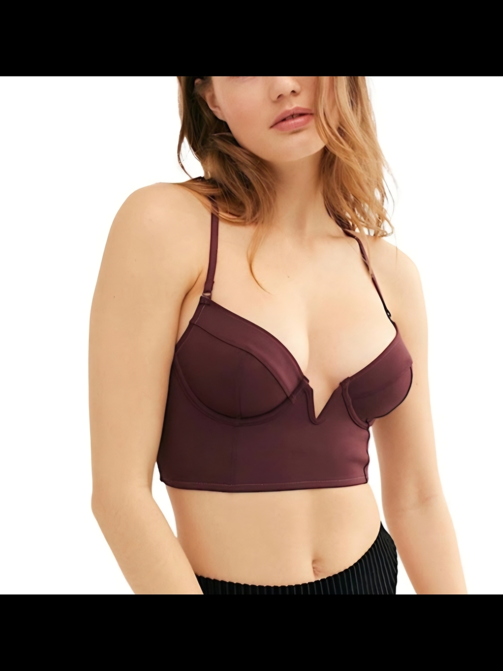 'Brianna' Longline Underwire Bra in Black Sugar